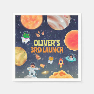 Space birthday napkin