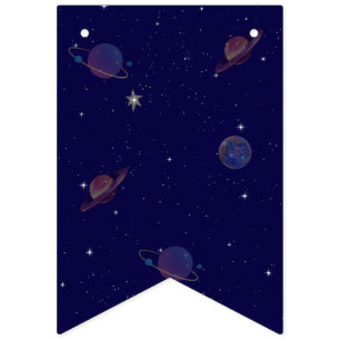 Space Birthday Party Decor   Astronaut Galaxy Them Bunting