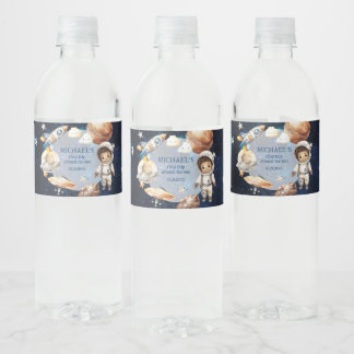 Space Birthday Party First Trip Around The Sun Water Bottle Label