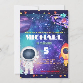 Space birthday party Invitation