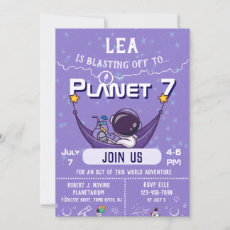 Space Birthday Party Invitation