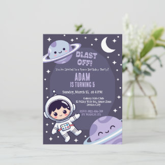Space Birthday Party Invitation | Galaxy Astronaut