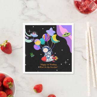 Space Birthday Party Napkin | Galaxy Theme Decor