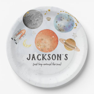 Space birthday plate