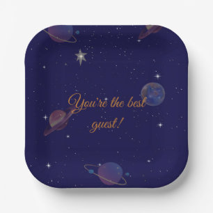 Space Birthday Square Plates Astronaut Party Pla