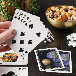 Space Black Red Blue Mars Earth Photo Collage Playing Cards