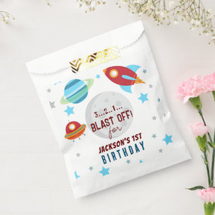 Space Blast Off 1st Birthday  Favour Bags