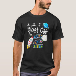 Space Blast Off 2 Year Old 2nd B Day Party Party T-Shirt