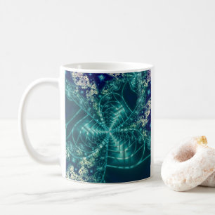 Space   Blue and White Fractal Art Coffee Mug