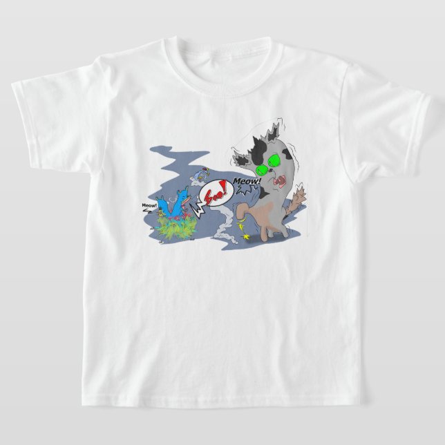 Space Boo Cat T-Shirt (Laydown)