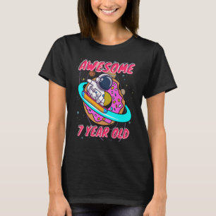 Space Boy Astronaut Awesome At 7 Years Old Birthda T-Shirt