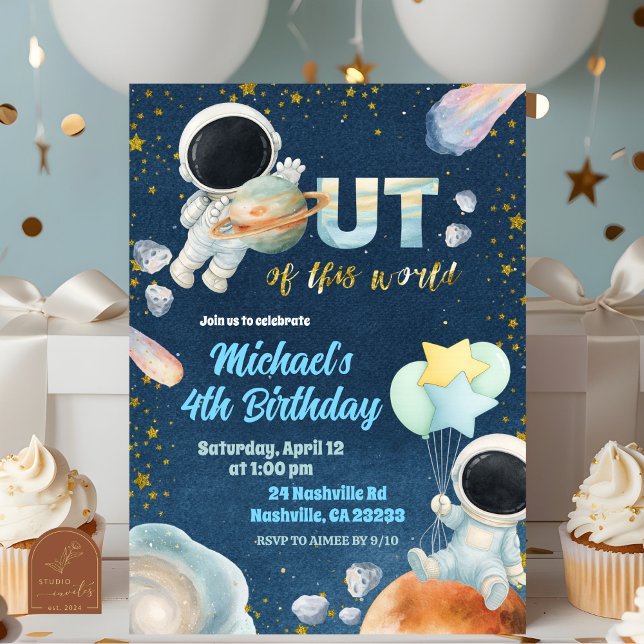 Space Boy Birthday Invitation (Creator Uploaded)