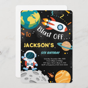 Space Boy Birthday Invitations