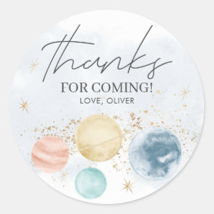 Space Boys Birthday Sticker Labels