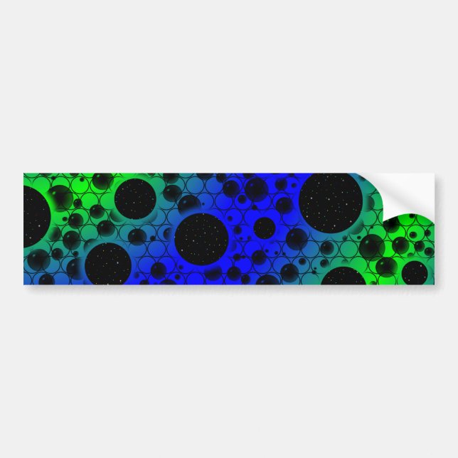 Space Bubble Spots - Blue/Green Bumper Sticker (Front)
