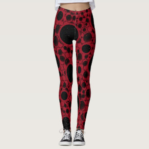 Space Bubble Spots - Burgundy Leggings