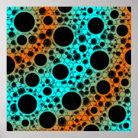 Space Bubble Spots - Cyan/Orange