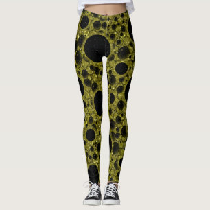 Space Bubble Spots - Glitter Gold Leggings