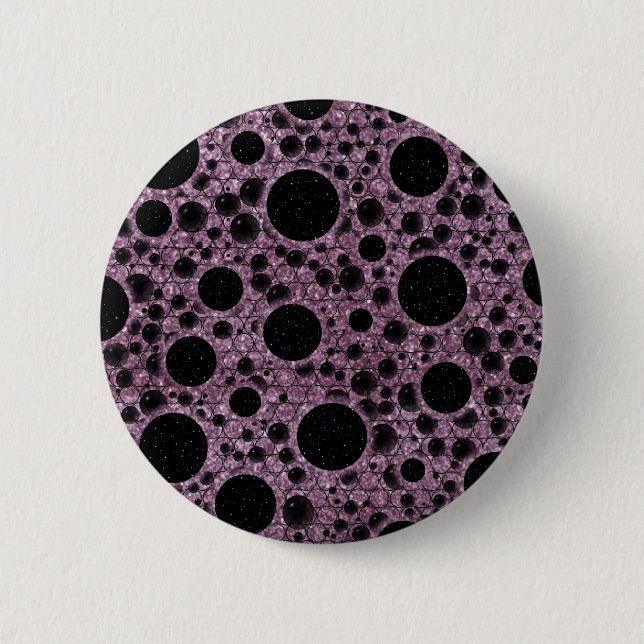 Space Bubble Spots - Glitter Pink 6 Cm Round Badge (Front)