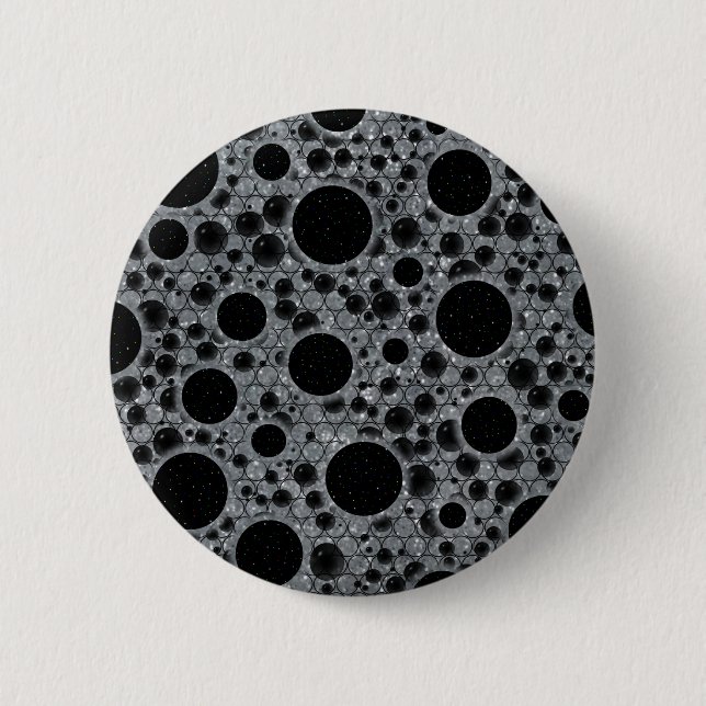 Space Bubble Spots - Glitter Silver 6 Cm Round Badge (Front)