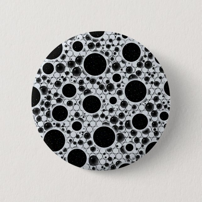 Space Bubble Spots - Glitter White 6 Cm Round Badge (Front)