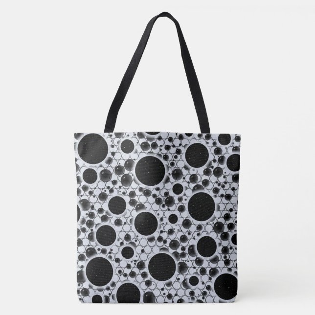 Space Bubble Spots - Glitter White Tote Bag (Front)