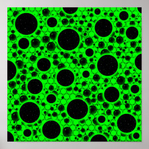 Space Bubble Spots - Green Poster