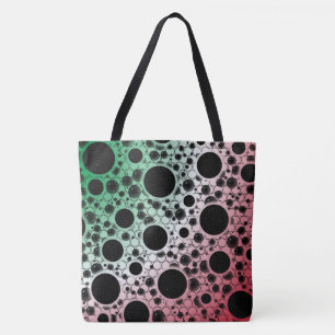 Space Bubble Spots - Green/White/Red Tote Bag