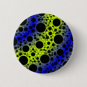 Space Bubble Spots - Lime/Blue 6 Cm Round Badge