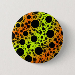 Space Bubble Spots - Lime/Orange 6 Cm Round Badge