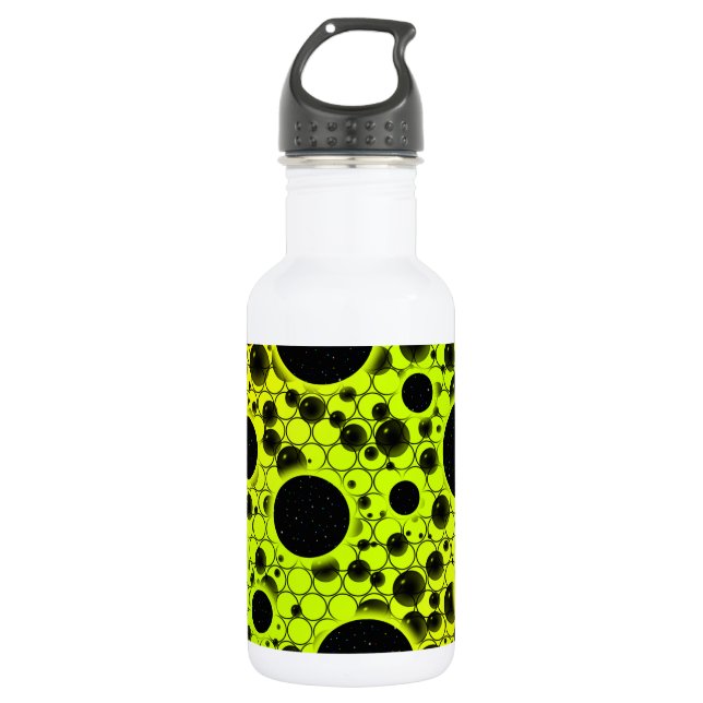 Space Bubble Spots - Lime/Yellow 532 Ml Water Bottle (Front)