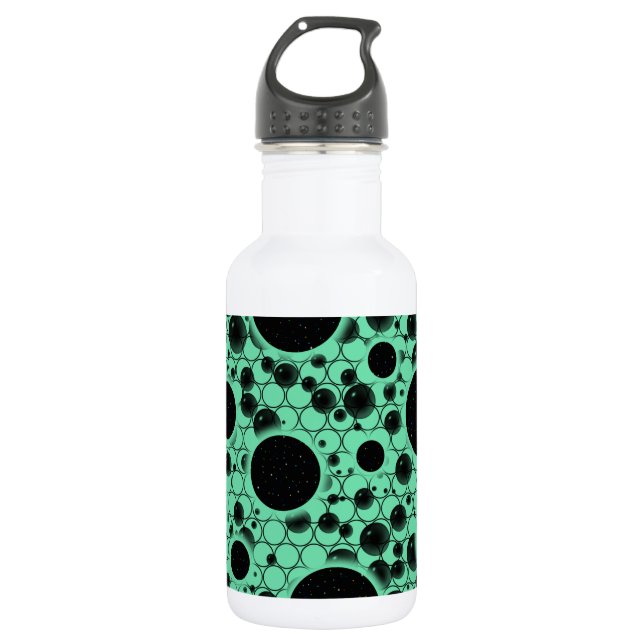 Space Bubble Spots - Mint 532 Ml Water Bottle (Front)