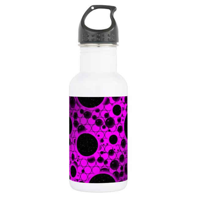 Space Bubble Spots - Pink/Purple 532 Ml Water Bottle (Front)