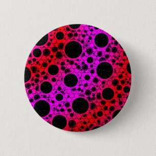 Space Bubble Spots - Pink/Red 6 Cm Round Badge