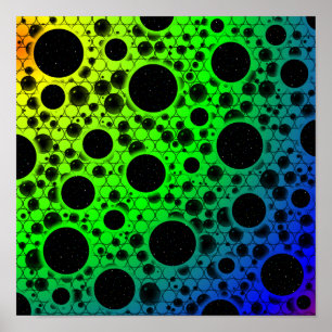 Space Bubble Spots - Rainbow OYGBP Poster