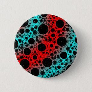 Space Bubble Spots - Red/Cyan 6 Cm Round Badge