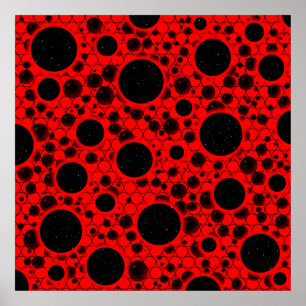 Space Bubble Spots - Red Poster