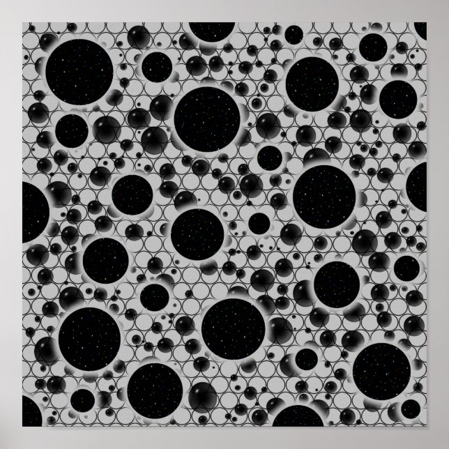 Space Bubble Spots - Silver Poster (Front)