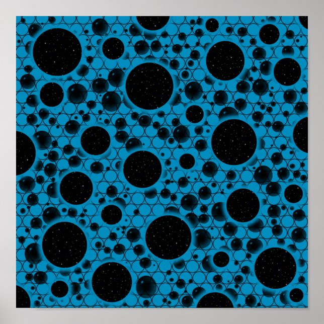 Space Bubble Spots - Sky Blue Poster (Front)