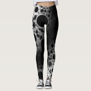 Space Bubble Spots - White/Black Leggings