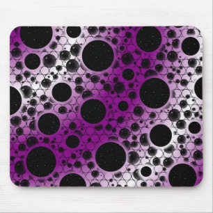 Space Bubble Spots - White/Purple Mouse Pad