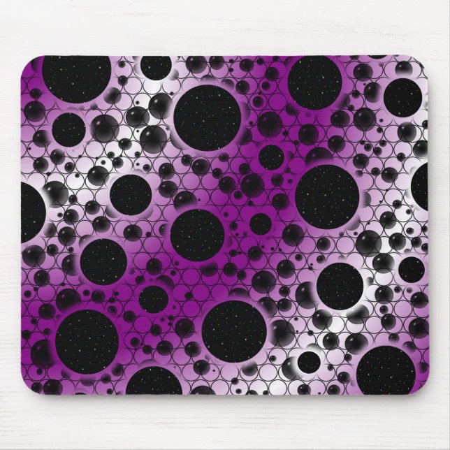 Space Bubble Spots - White/Purple Mouse Pad (Front)