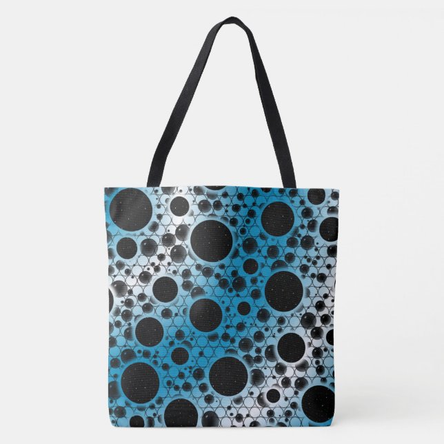 Space Bubble Spots - White/Sky Blue Tote Bag (Front)
