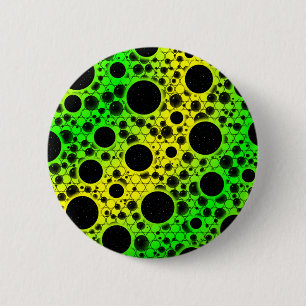 Space Bubble Spots - Yellow/Green 6 Cm Round Badge