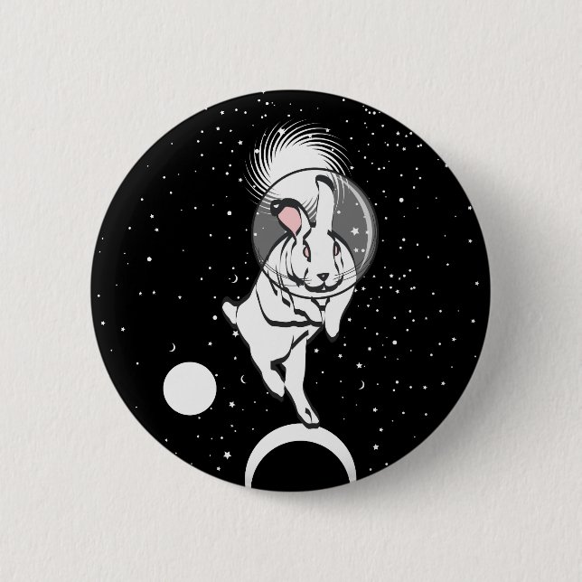 SPACE BUN 6 CM ROUND BADGE (Front)