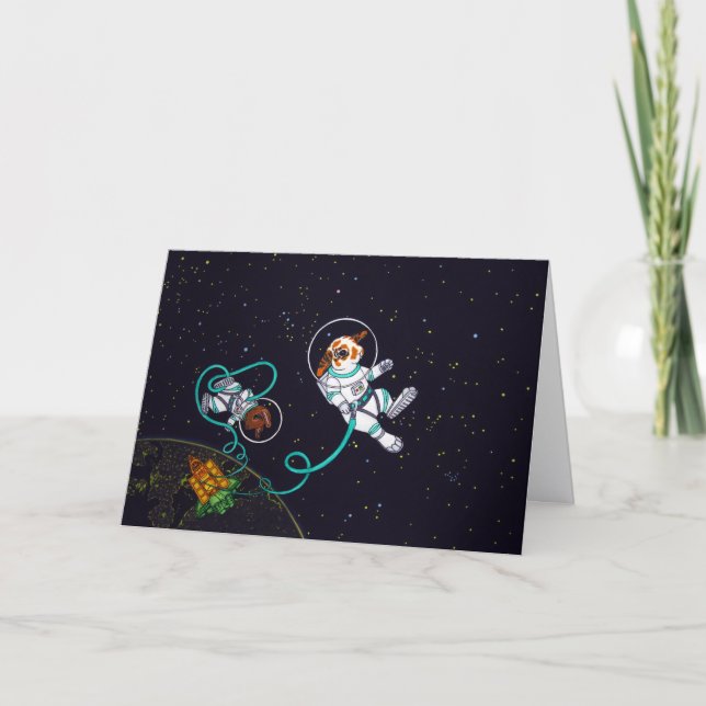 Space Bunnies Birthday Card (Front)