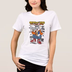 Space Bunny Basketball Streetwear Tri-Blend Shirt
