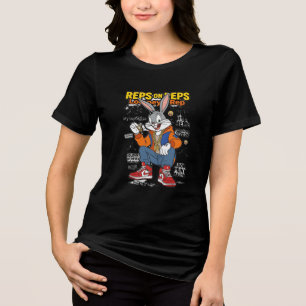 Space Bunny Basketball Streetwear Tri-Blend Shirt