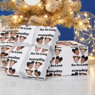 Space Buns Hairstyle Everyday Go-To-Look Fashion Wrapping Paper