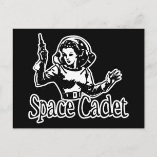 Space Cadet Black & White Postcard